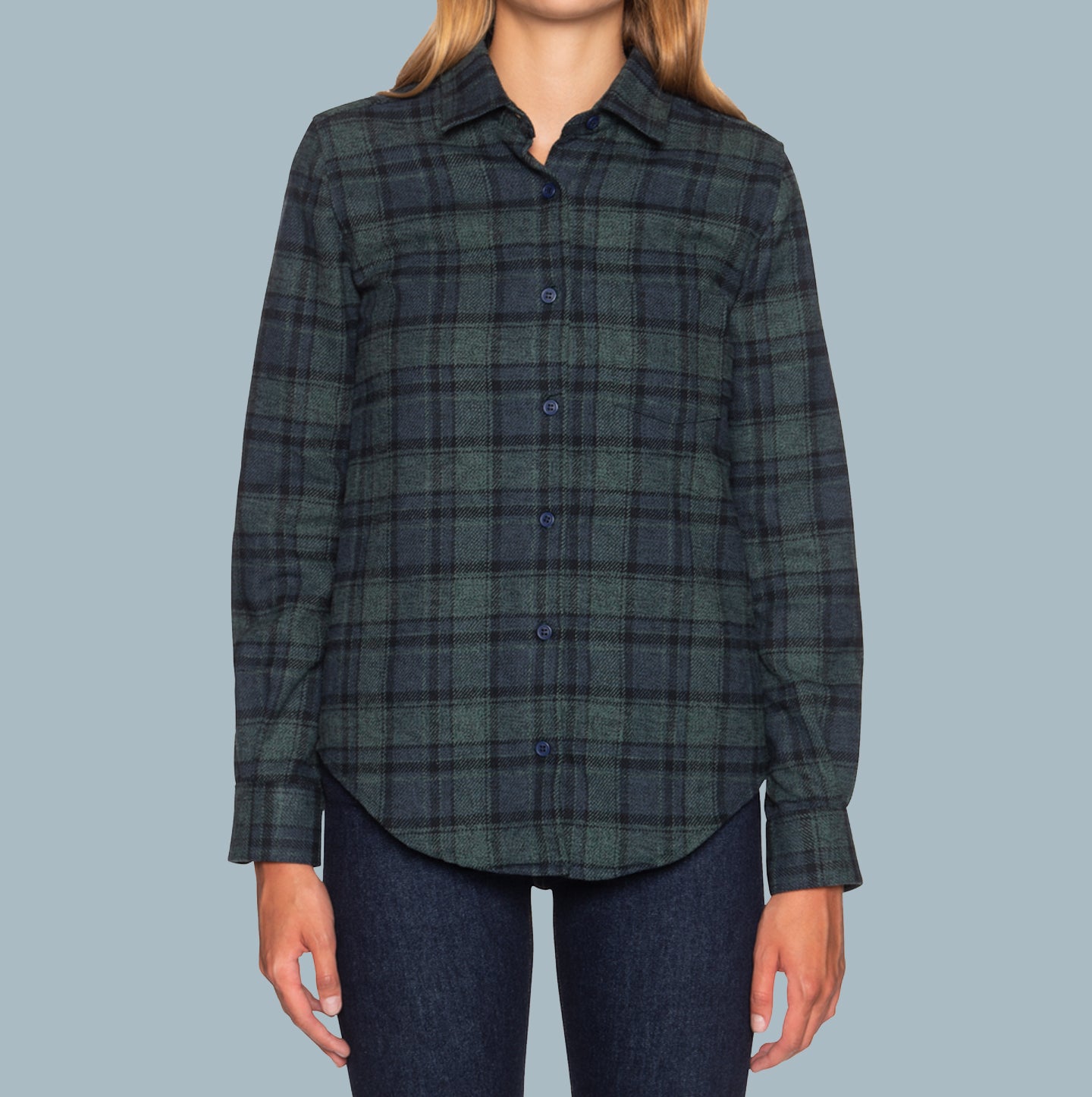 Women's Country Shirt - Heavy Vintage Flannel - Blue/Green