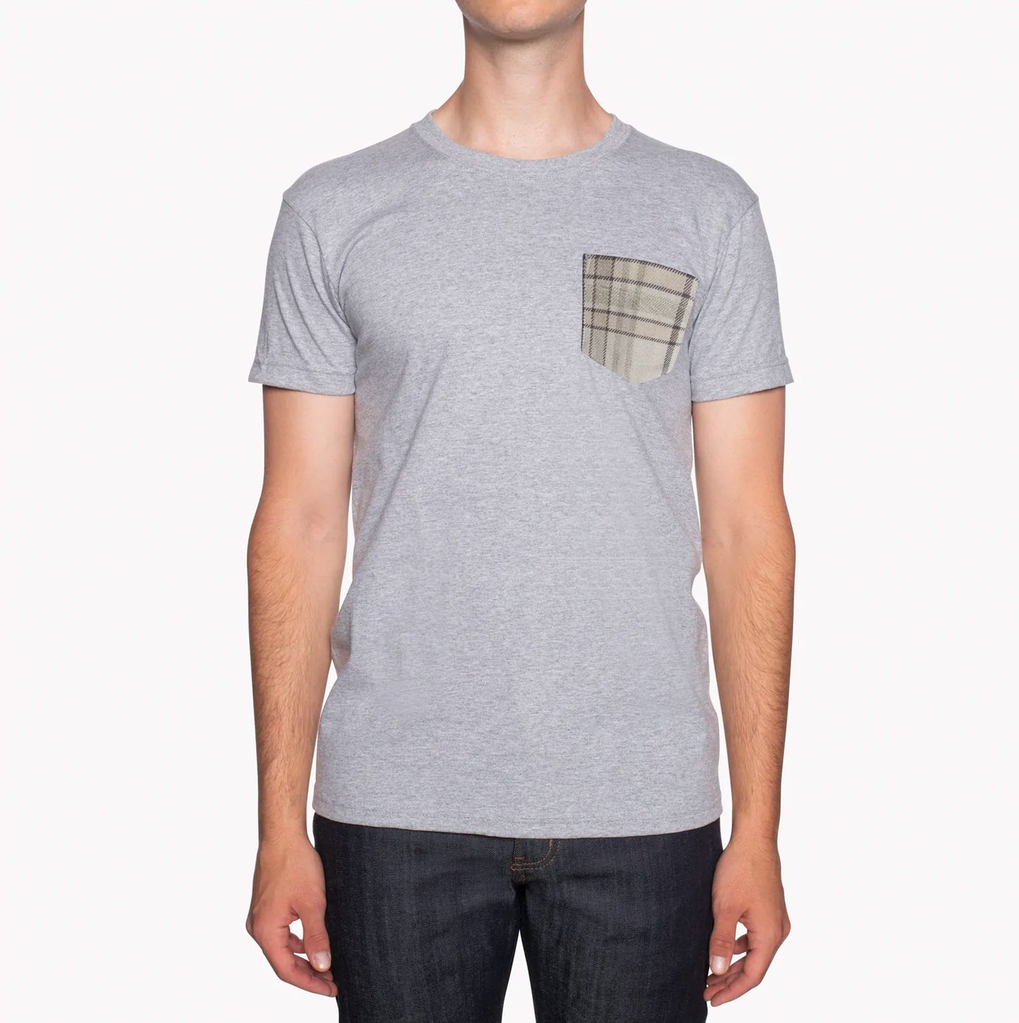 Pocket Tee - Heather Grey - Brushed Vintage Flannel - Grey