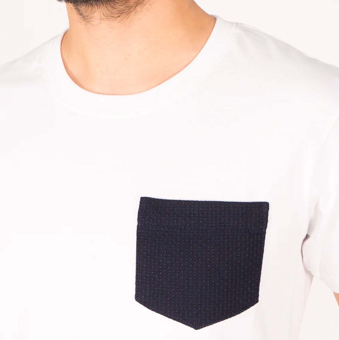 Pocket Tee - White - Sashiko Double Gauze