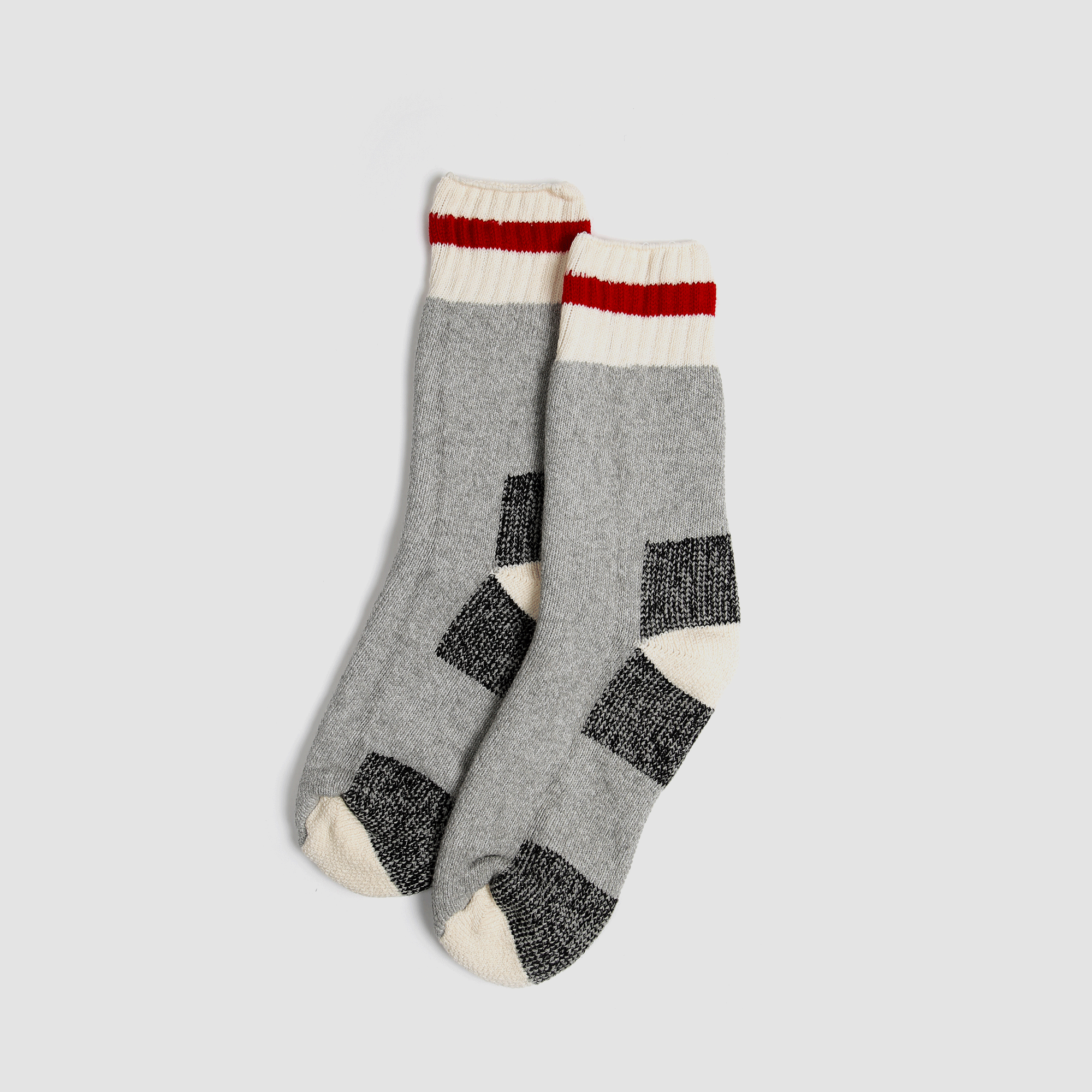 Camp Socks - Grey/Red Stripe