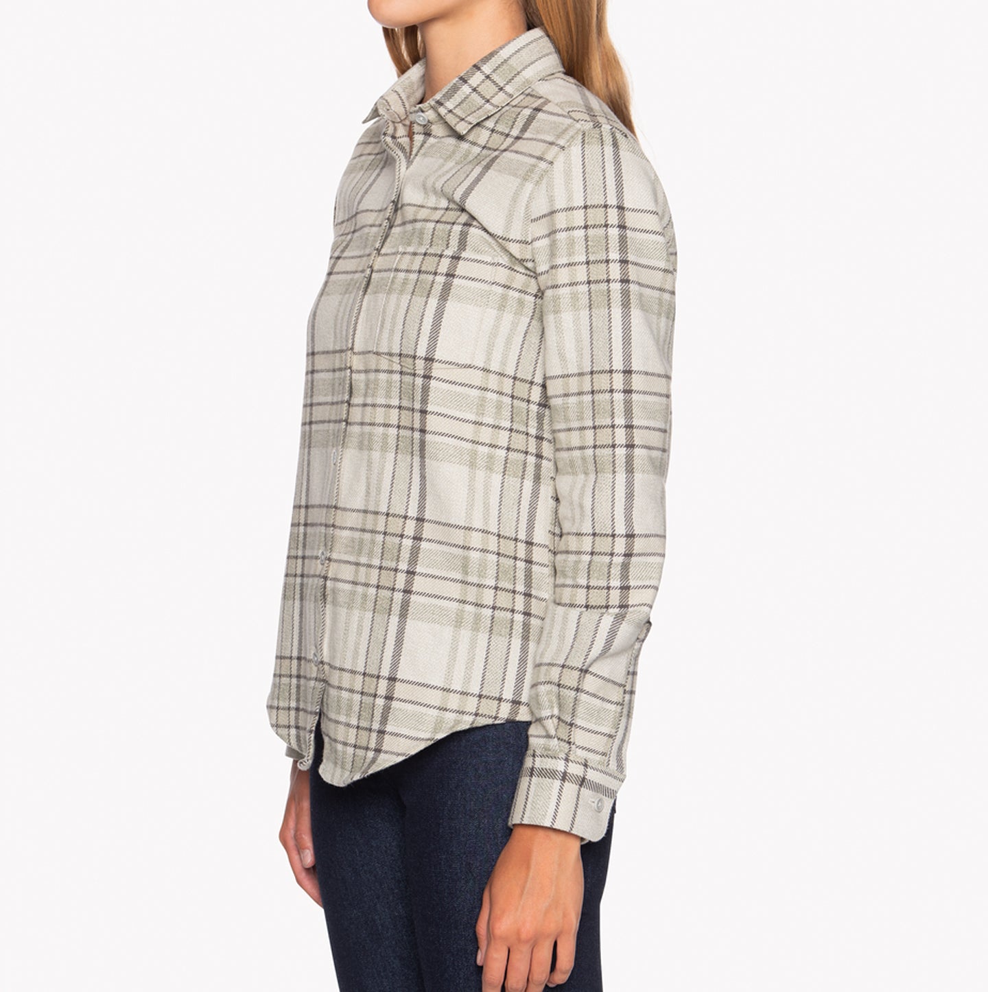 Women's Country Shirt - Heavy Vintage Flannel - Pale Grey