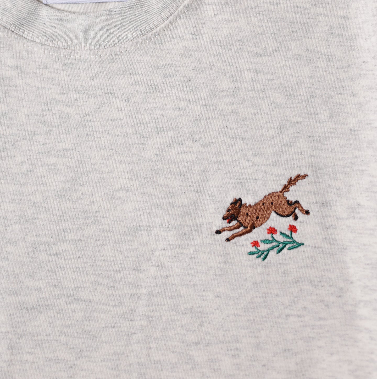 Heavy Weight Tee - Heather Oatmeal - Wild Wolf Embroidery