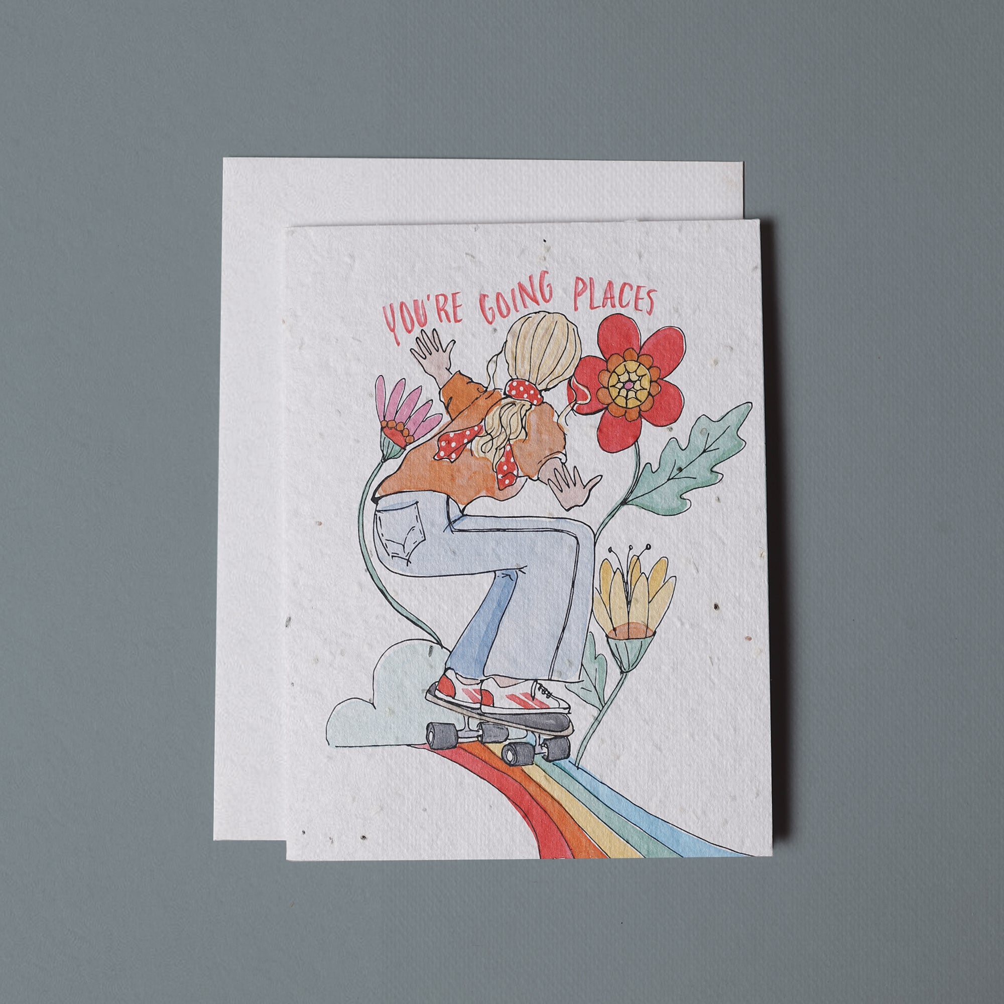 Skater Girl - Wildflower Seed Card - Jill + Jack Paper