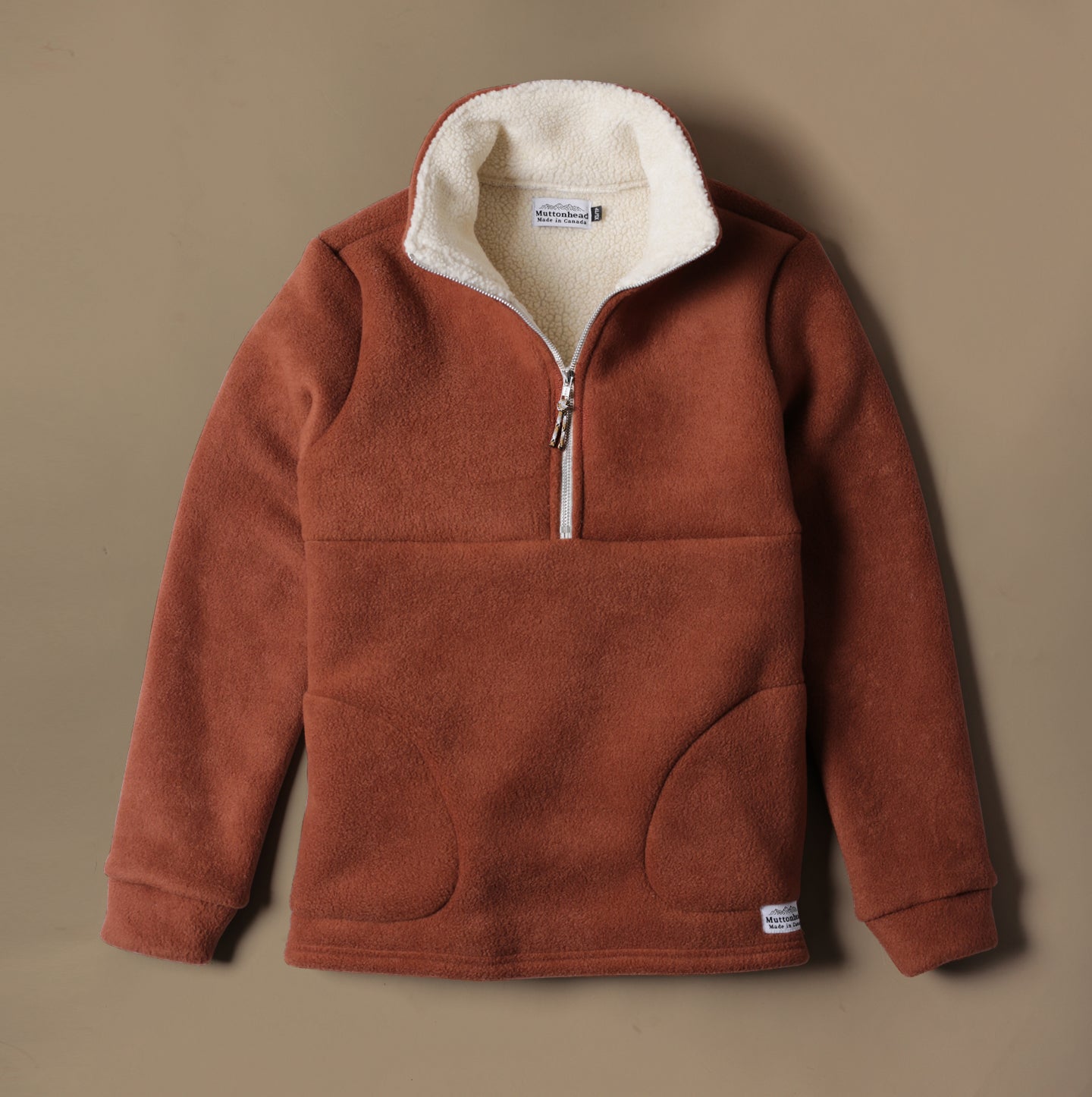 Alpine 1/4 Zip - Heavyweight Bonded Sherpa - Clay