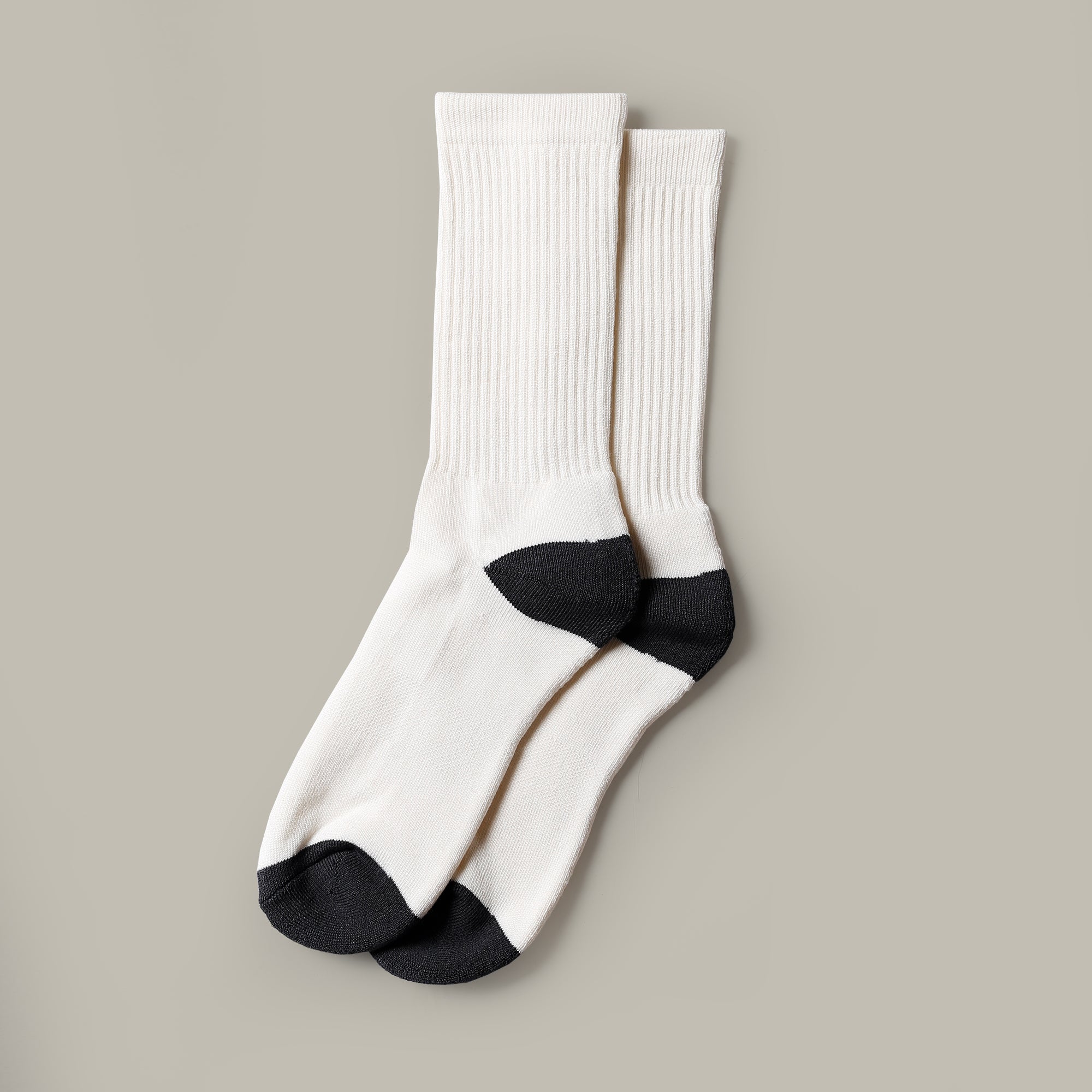 Bamboo Crew Sock - Ivory/Grey